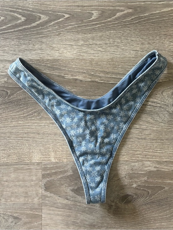 Kulani Kinis Other - Kulani Kinis Dusty Blue Floral Thong Bikini Bottom